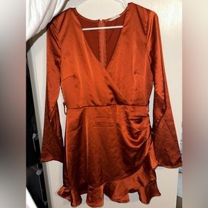 Burnt orange Dress with built in shorts